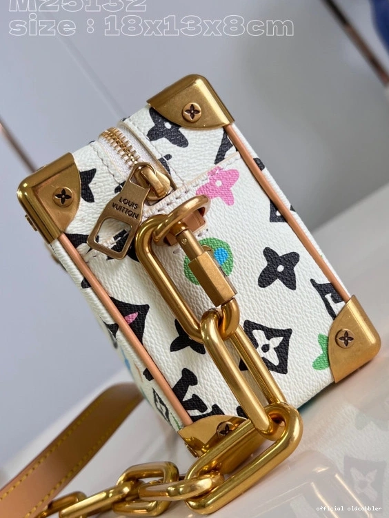 Official oldcobbler MINI LOUIS TRUNK-18.5*13*8cm SOFT VUITTON 0812